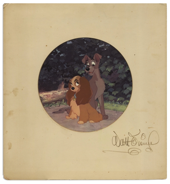 Walt Disney Signed ''Lady and the Tramp'' Print